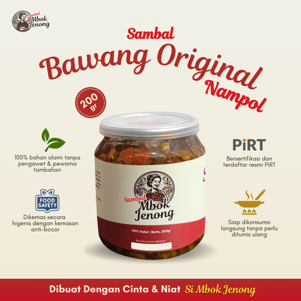 

MBOK JENONG SAMBAL BAWANG NAMPOL PEDAS 200GR SAMBEL FRESH