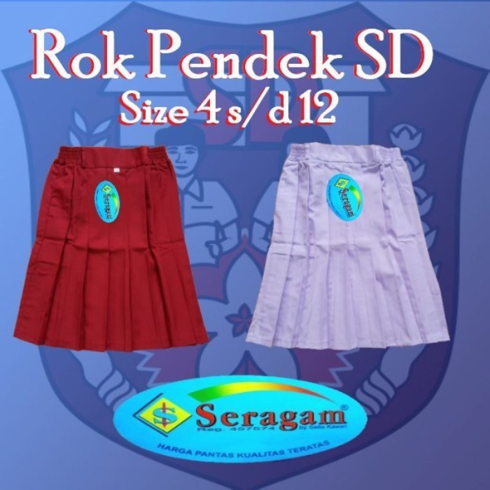 Rok Seragam Sekolah Pendek SD ( Merk BULLOVA DAN SERAGAM ) - Putih, 4
