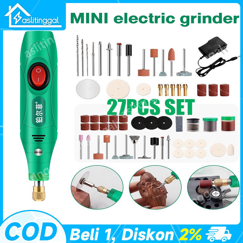 Gerenda listrik  Bor Mini 27PCS 12V DC 15000 RPM Mini Drill Electric Engraver Grinder Gerinda Electr