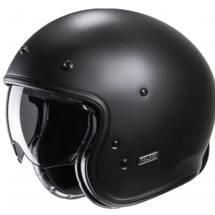 Helm Motor HJC V31 Semi Flat Black Classic Helmet Original Half Face