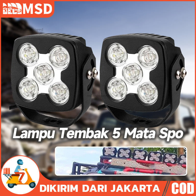 Lampu Tembak Sorot 50 Watt Dotrex 100% 5 Mata Truck Off Road 12/24V