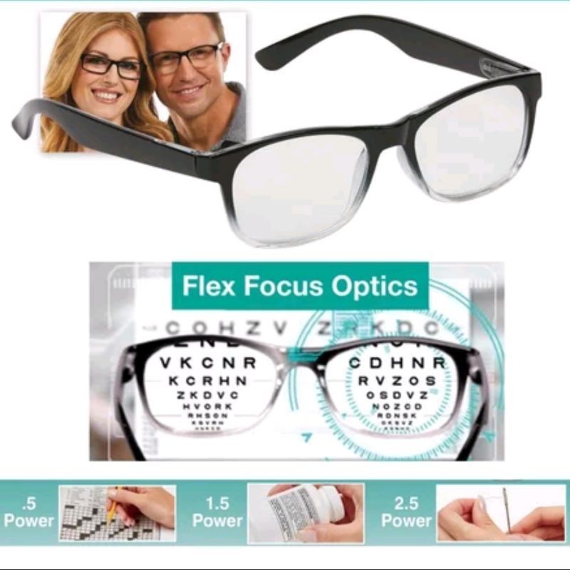 Kacamata Lensa Otomatis | Top Vision | Kacamata Baca 3in1 | Flex Fokus Optical Lens Technology | Kac