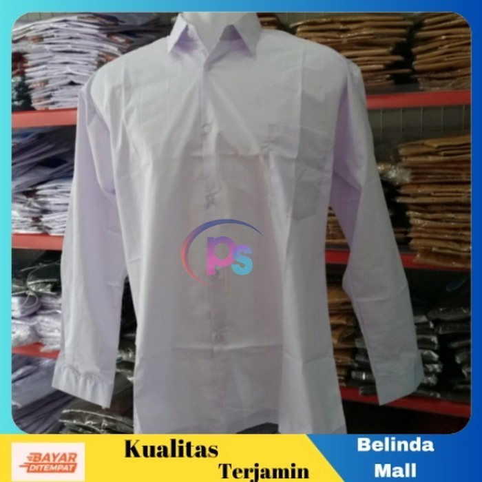 

⭐KUALITAS TERBAIK⭐ seragam sekolah baju SD/SMP/SMA lengan panjang polos size:SML s/d 21 Putih, S Terlaris