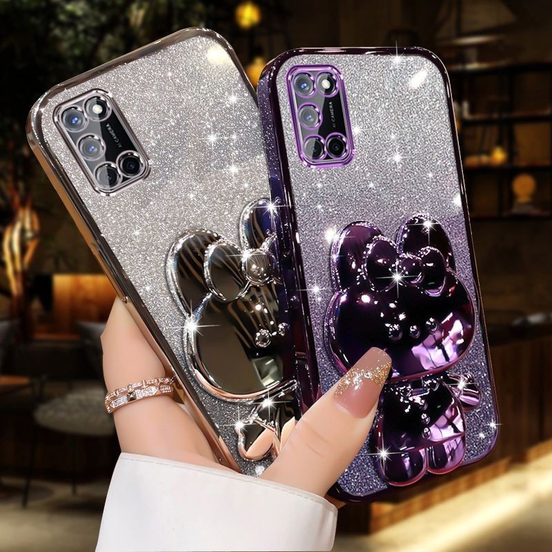 For Samsung Galaxy A51 4G A71 4G A21s A31 M51 M31 casing case with Cute Rabbit Makeup Mirror Stand L