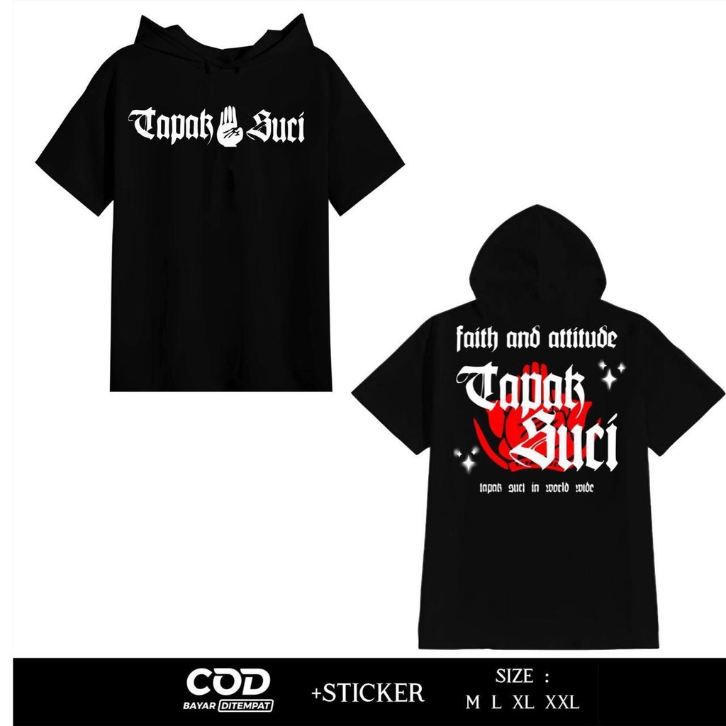 T-Shirt Hoodie Reflektif Tapak Suci Motif Faith And Attitude Tapak Suci Bisa Menyala BY FOXCLOTH IE3