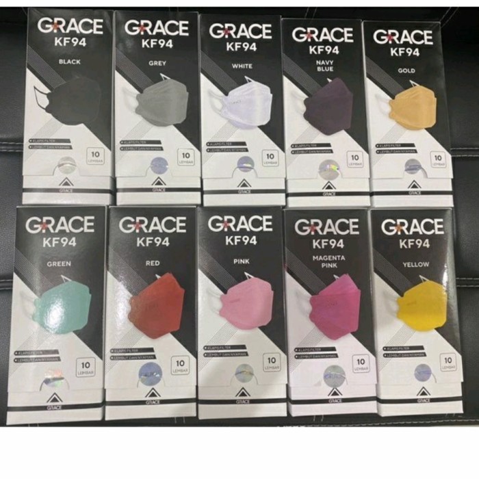 Masker KF94 GRACE 4 ply 1 box fish tipe KN95 Protective Mask KF94