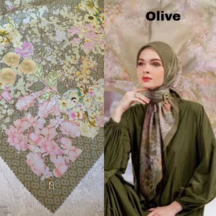 Hijab Segi Empat Buttonscarves Motif - CF Millo