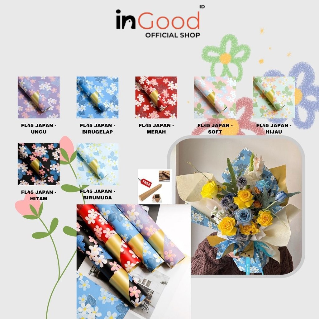 

IN GOOD - FL45 JAPAN Kertas Bunga Paper Buket Motif Cellophane