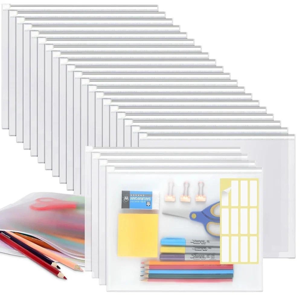 

10pcs A4 A5 File Document Stationery Organizer Pouch Folders Zipper File Pockets Filing Bags for Document School Office Supplies