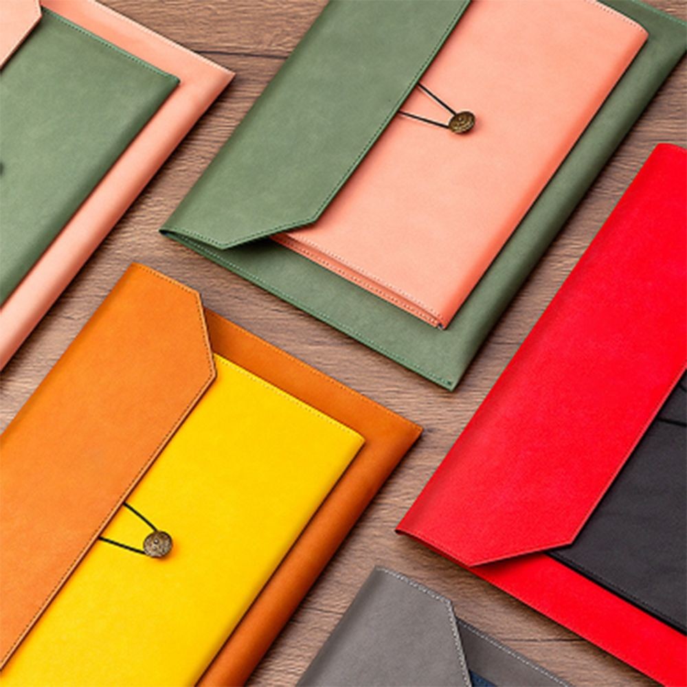 

Thickening A4 Paper Leather File Bag Multi-function Dustproof Documents Storage Bag Waterproof Large Capacity A4 Folder Student