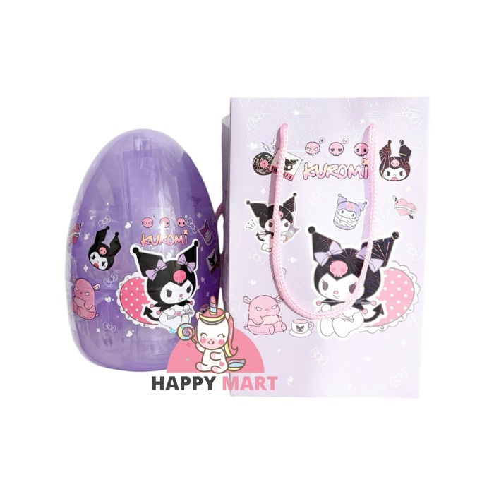 

set alat tulis EGG SURPRISE motif kuromi / melody / cinnamoroll - Kuromi egg