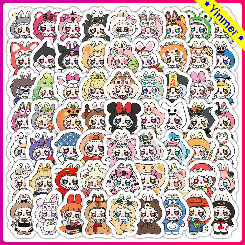 

COD✨Stiker Lucu Kartun Stiker Labubu Cross Dressing Kreatif Stiker Scrapbook Buku Catatan-Yinmer