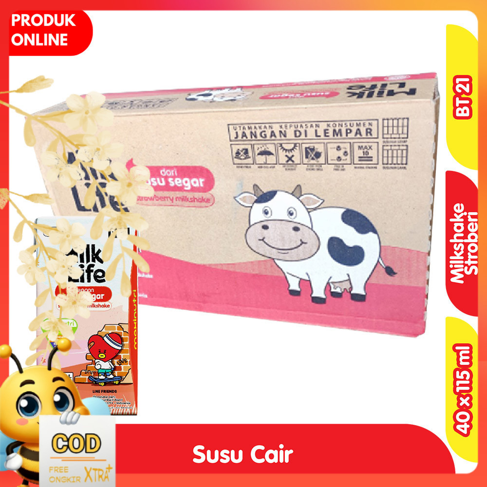 

Milk Life Susu UHT Milkshake Stroberi 40 x 115 ml - Karton