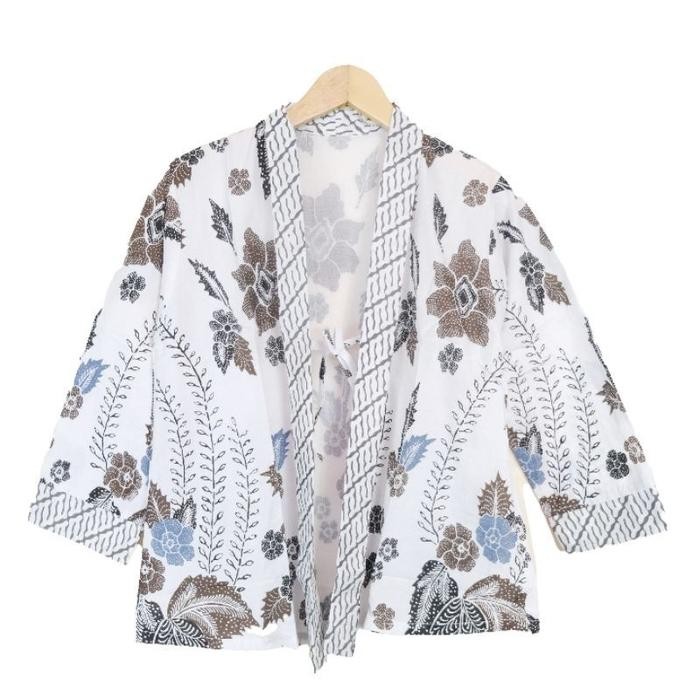 Outer Bunga Batik Katun Premium Cardigan Batik Wanita Premium - Pink