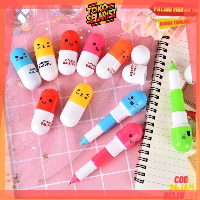 

COD MAKASSAR Pulpen Kapsul Vitamin Tablet Pena Vitamin Ballpen Obat Kapsul Unik Makassar