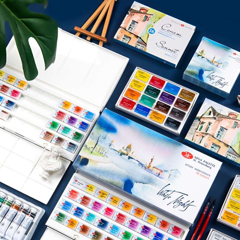 

White Nights Transparent Solid Watercolor Paint Conem Sonnet Student/Artist/Metallic Water Color For Painting Art Supplies