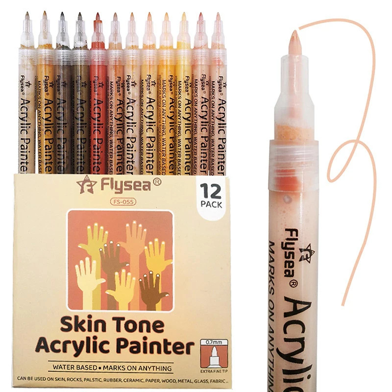 

Bview Art 12 Colors Acrylic Paint Pens,Paint Markers for Rock Painting, Extra Fine Point Acrylic Pens Art Supplies for DIY Craft