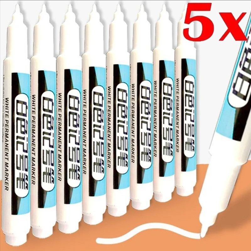 

0.7/1.0/2.5mm Waterproof White Marker Pen Paint Tread Environmental Pens Car Tire Painting Graffti Stationery School Supplies