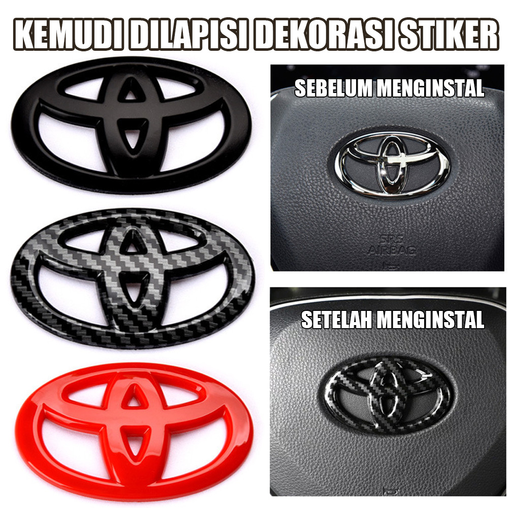Mobil Casing Emblem Stiker Roda Logo 6.5cm TOYOTA Stir TOYOTA Logo