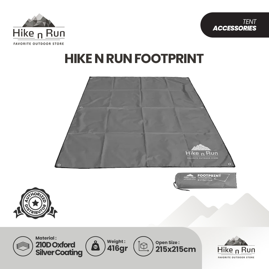 HIKE N RUN FOOTPRINT ALAS TENDA CAMPING 3- 4 ORANG HNR24FP01
