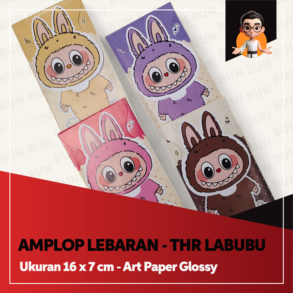 

Amplop Lebaran Anak Labubu - Bahan Mewah Glossy Art Paper - Isi 5 pcs - Angpau Karakter Kartun