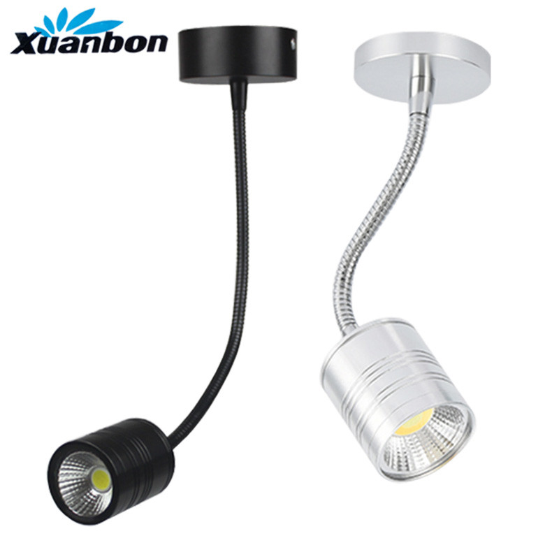 AC85-265V 5W Flexible Hose LED Modern Wall Lamp Flexible Arm Light Lamp Bedside Mirror Light Bathroo