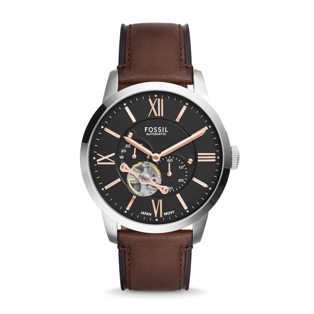 Fossil Townsman Automatic Leather Brown 45mm Jam Pria - ME3061