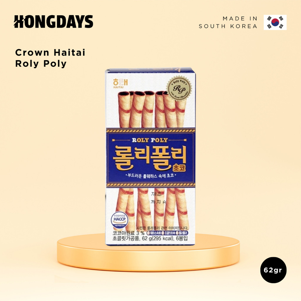 

Haitai Roly Poly 62g - Wafer Stik Isi Cokelat - HONGDAYS
