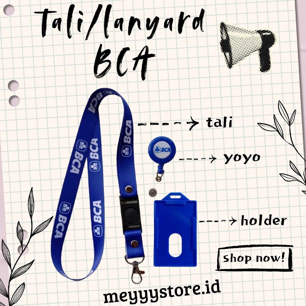 

READYYY Tali Gantungan ID CARD / Lanyard BCA [STOCK MELIMPAH] Termurahhh Harga Grosir!