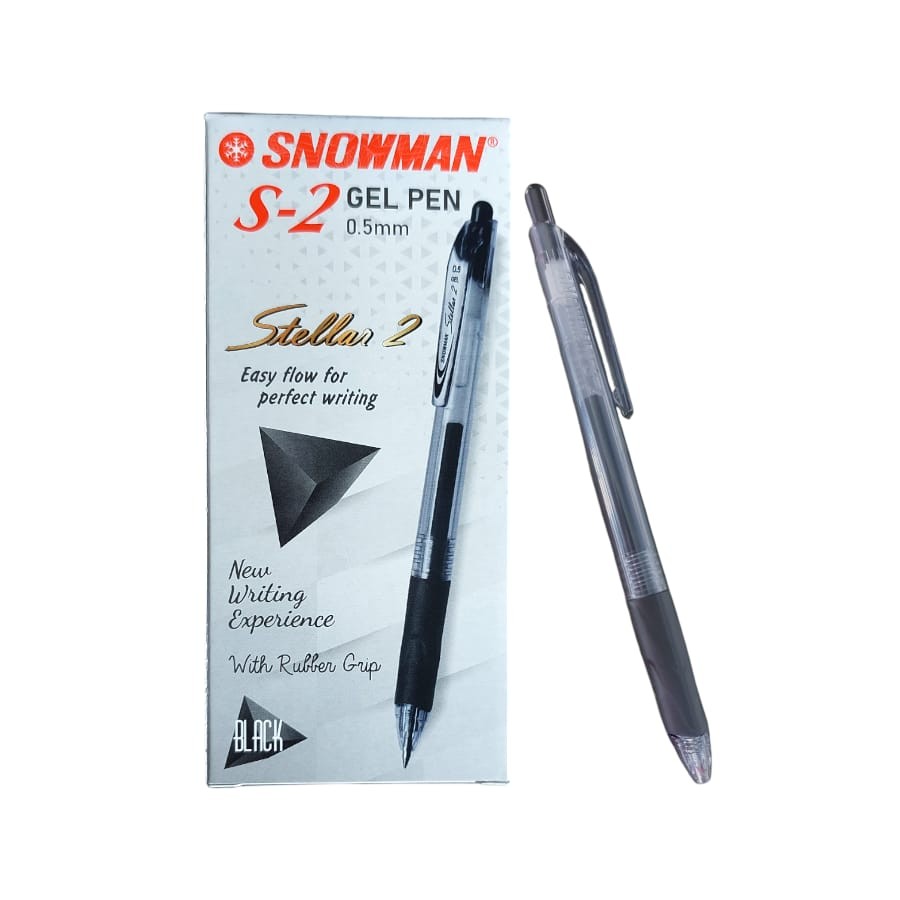 

SNOWMAN S2 PULPEN TINTA HITAM GEL PEN 0.5MM