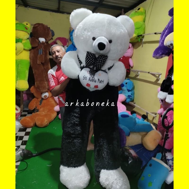 BONEKA BEAR JOJON HITAM PUTIH 2METER