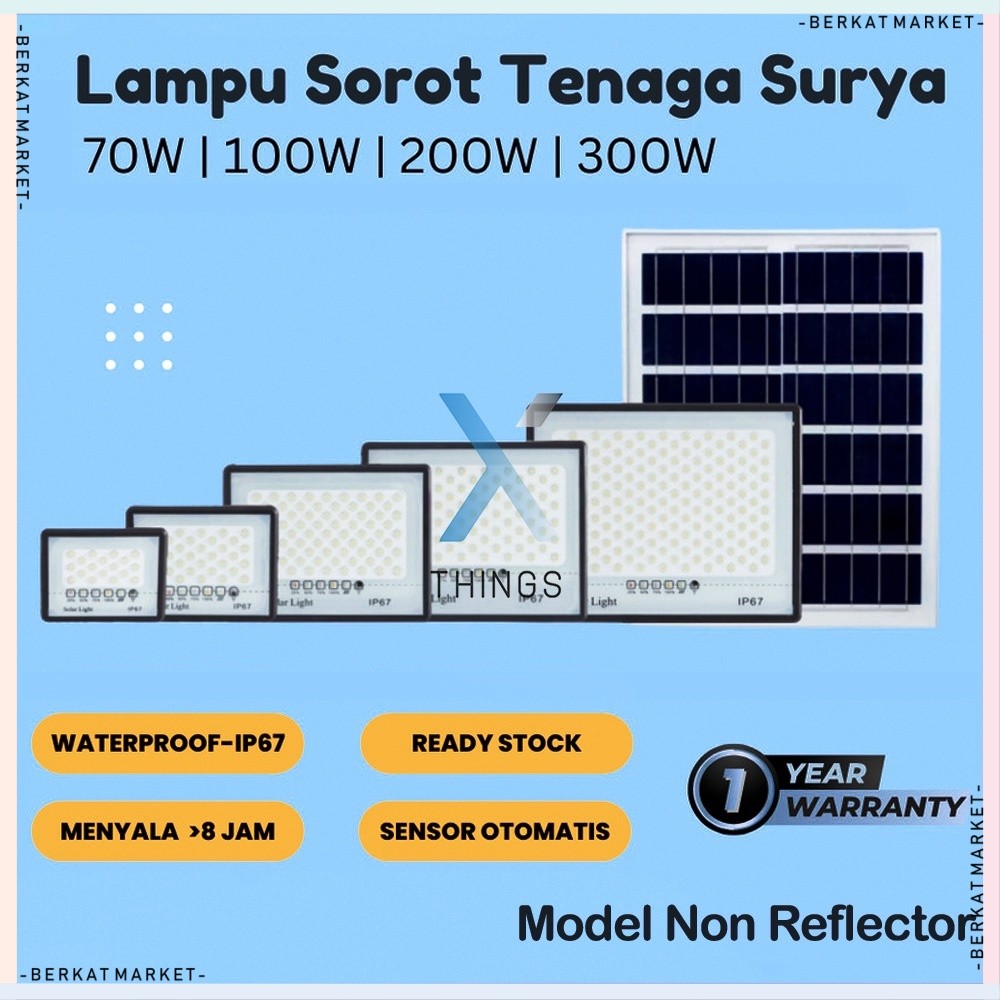 Lampu Sorot Tembak Flood Light Led Pju Jalan Taman Kebun Panel Solar Cell Hemat Energi Tenaga Surya 