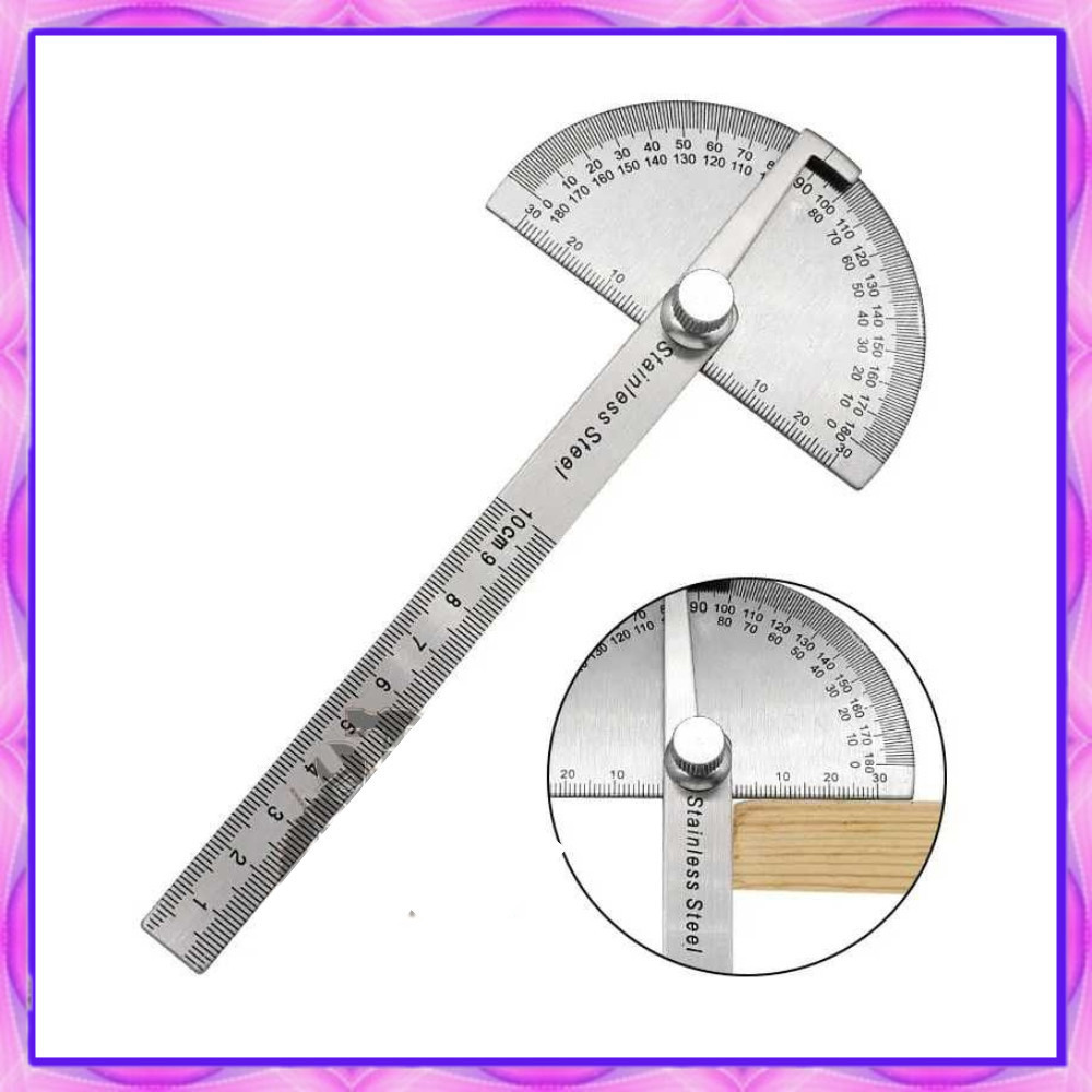 

Anissa_store-Penggaris Busur 180° Derajat Stainless Steel Protractor Angle Ruler Alat Ukur Sudut 14.5cm-COD