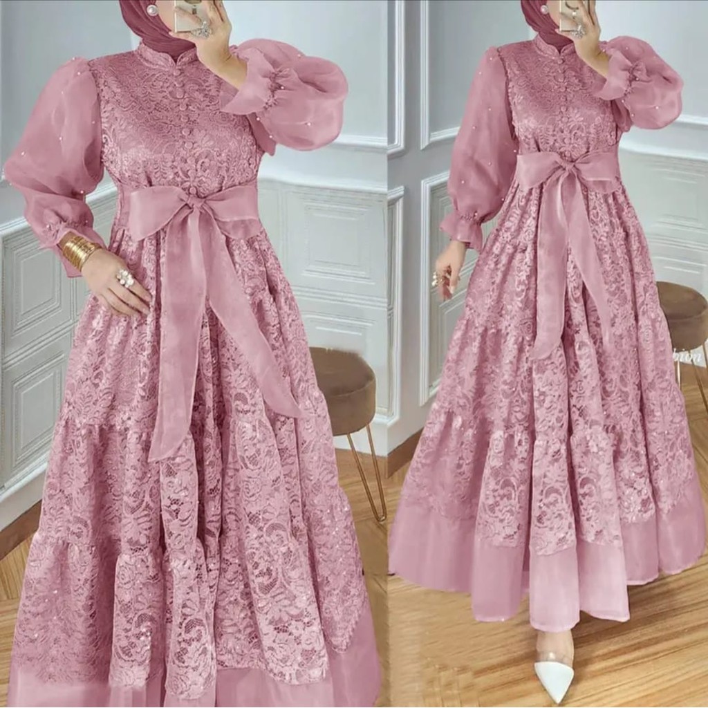 Gamis Wanita Jamis Hari Raya Cewek Hamis Gamis Lebaran Baju Games Muslim Terbaru 2026 Seragam Rompi 