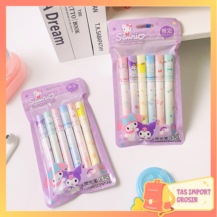 

TAS - S6347 6 PCS Stabilo Motif Karakter / Highlighter Pen Warna Pastel / Stabilo Pastel Karakter / Set Highlighter Warna Warni