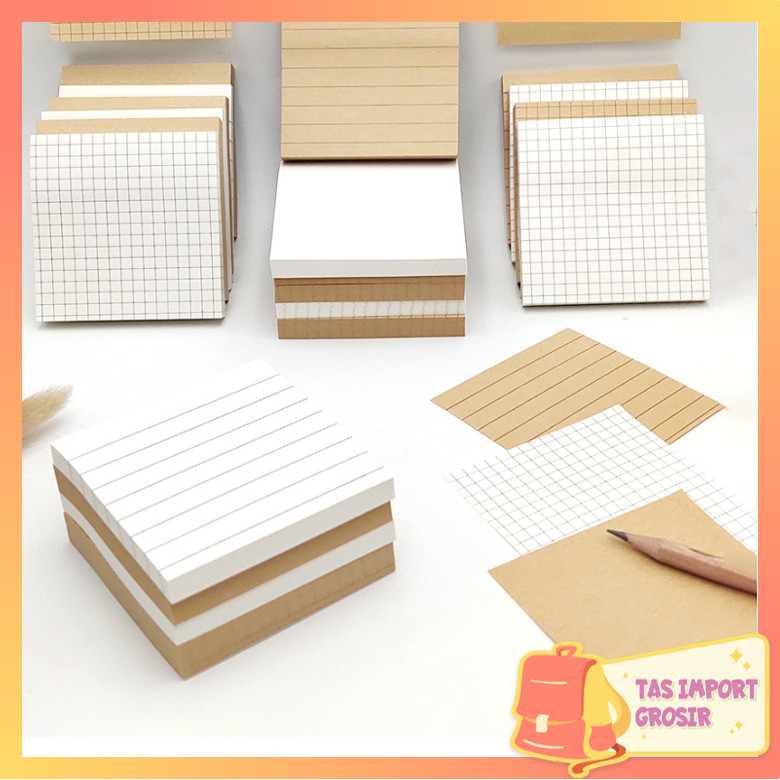 

Tas Import - S6291 Sticky Note Memo Kraft Paper / Memopad Sticky Notes Vintage / Memo Tempel Mini Simple / Sticker Notes Catatan Mini