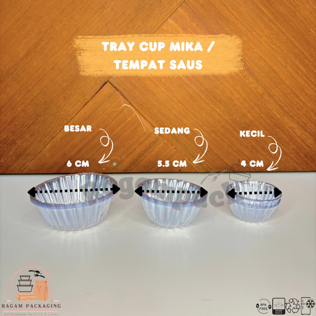 TRAY CUP SAMBAL MIKA SAUS & JELLY / TRAY SAMBAL SAOS KECAP / TRAY CUP MIKA PUDDING KECIL SEDANG BESA