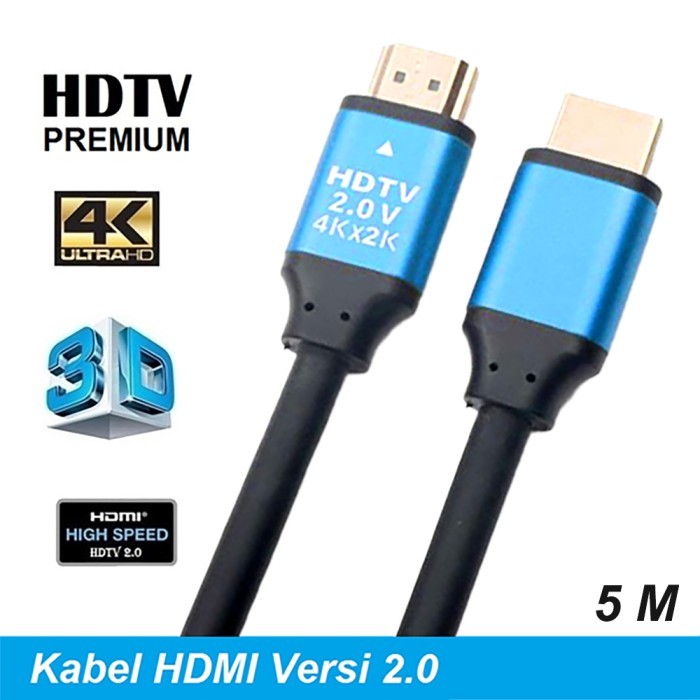Kabel 4K 5M HDMI Display Monitor dan TV HDMI TO HDTV 2.0 Cable 500cm Laptop Colokan port