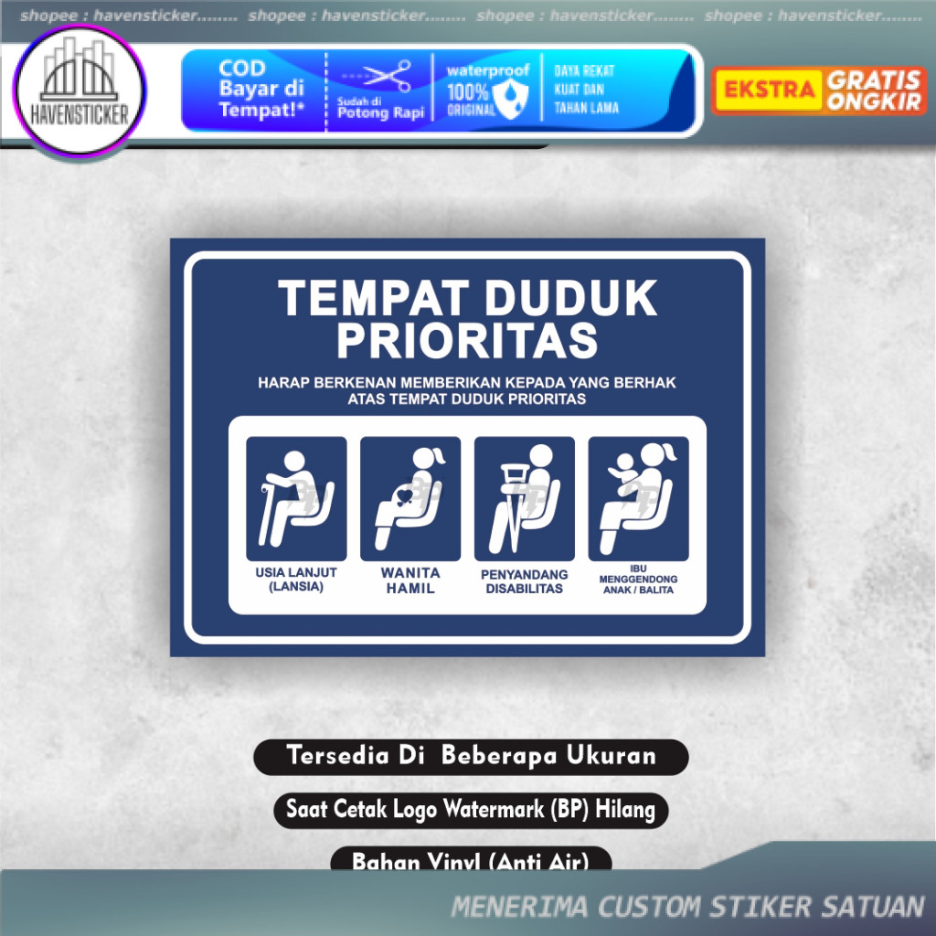 

Stiker Tempat Duduk Prioritas - Sticker Kursi Prioritas - Stiker Prioritas