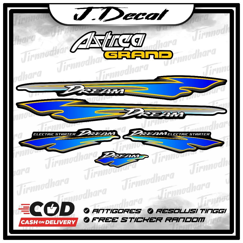 Striping Variasi Honda Astrea Grand Bulus Sabit Dream Jialing
