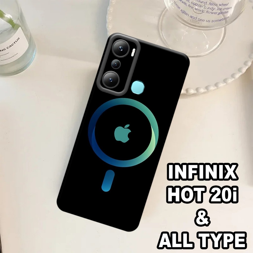 G17 - Softcase INFINIX HOT 20i - softcase pro camera - Motif LOGO IPHONE - bahan karet lentur - casi