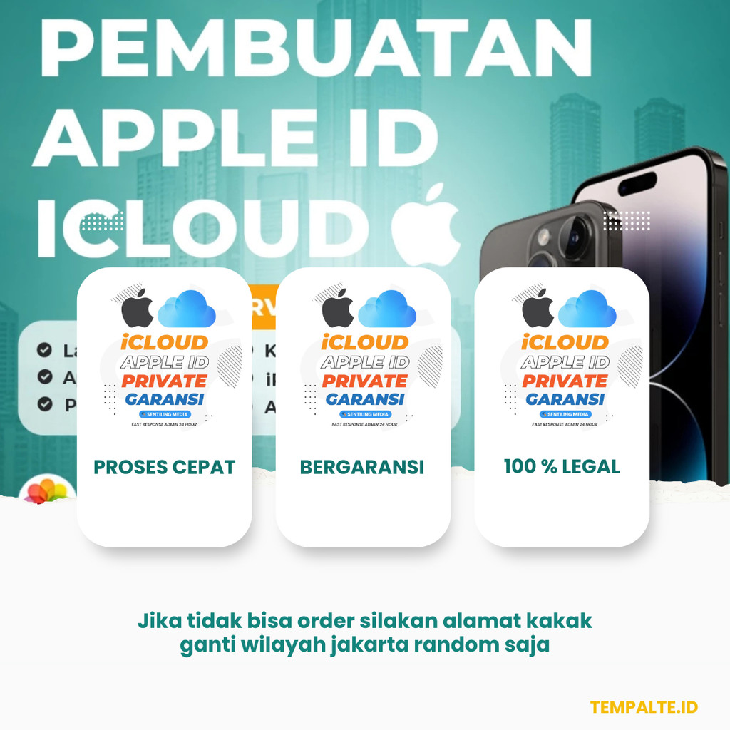 ICLOUD APPLE ID PRIVATE PERMANENT BERGARANSI Terpercaya