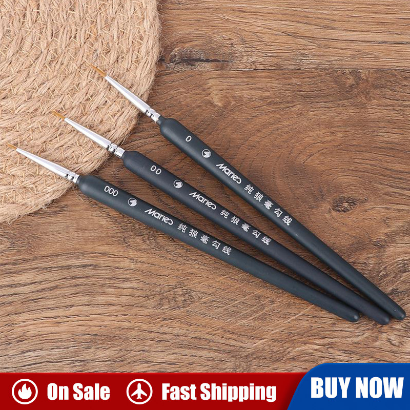 

3pcs Brush 0/ 00/ 000 Wolf Hair Brushes Set For Detail Art Painting Miniature Acrylic Watercolor Oil Gouache Paint Brush Pen