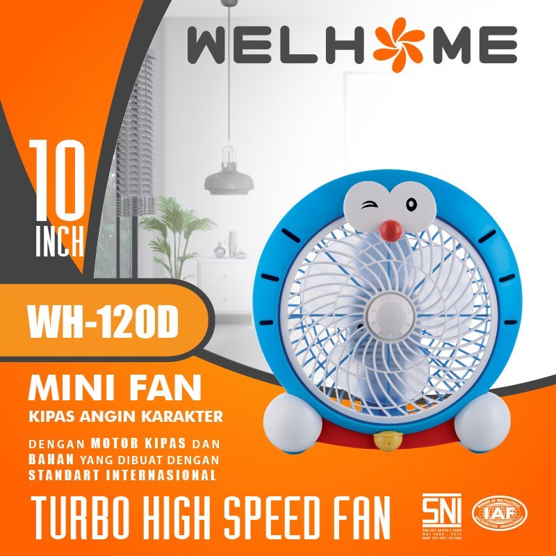 PROMO Kipas Angin Listrik 10 In Karakter Doraemon Welhome 120 D
