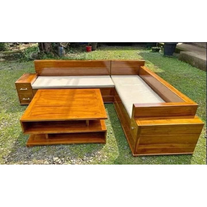 Kursi Box Laci Jati/Kursi Sudut Minimalis/Kursi Tamu Jati Minimalis