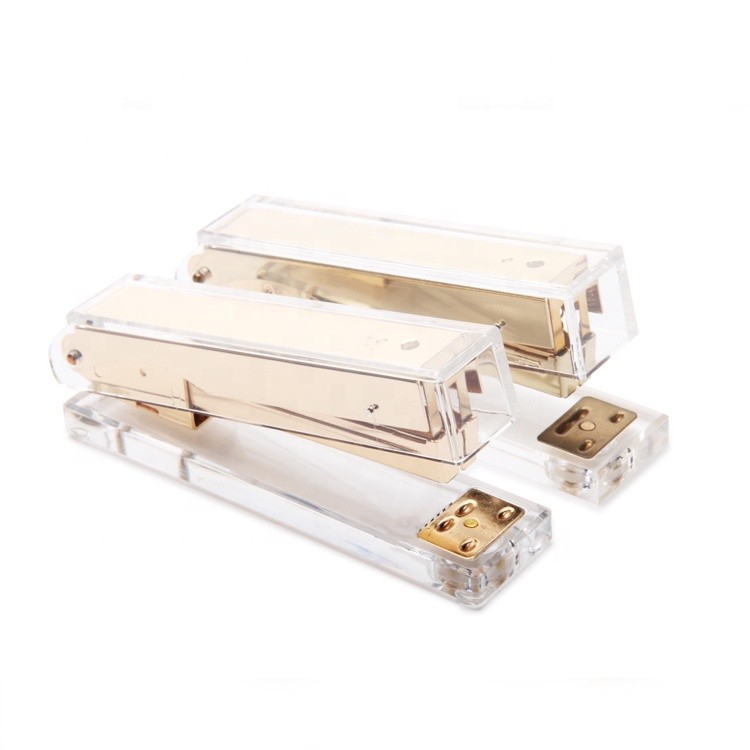 

Luxury Office Stationery Stapler Cheap Price Gold Acrylic Stapler