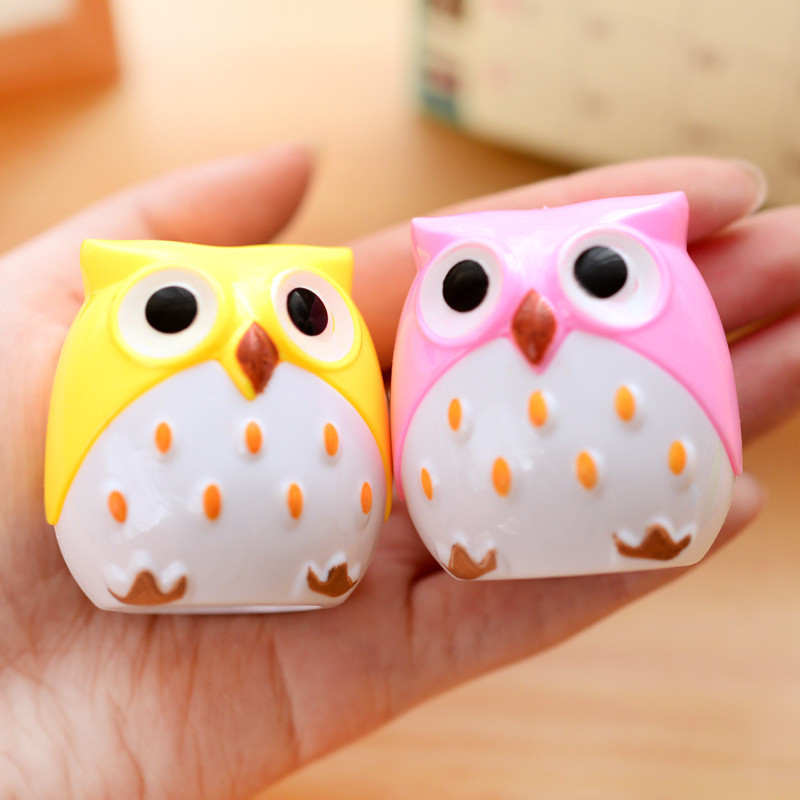 

24 Pcs Wholesale Creative Pencil Sharpener School Supplies Cartoon Owl Pencil Sharpener Primary School Prize Children Stationery