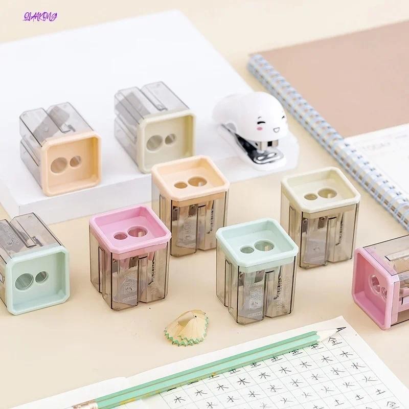 

1 Piece School Supplies Cute Morandi Color Geometry Sharpener For Pencil Office Creative Stationery Item korean stationery