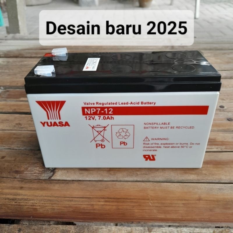 Aki Kering YUASA 12V 7AH Original ACCU tangki pompa semprot elektrik UPS Stabilizer electric battery