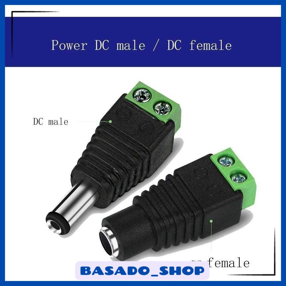 Konektor Jack DC 12V Male Female CCTV LED Strip 5 Pair - EC5